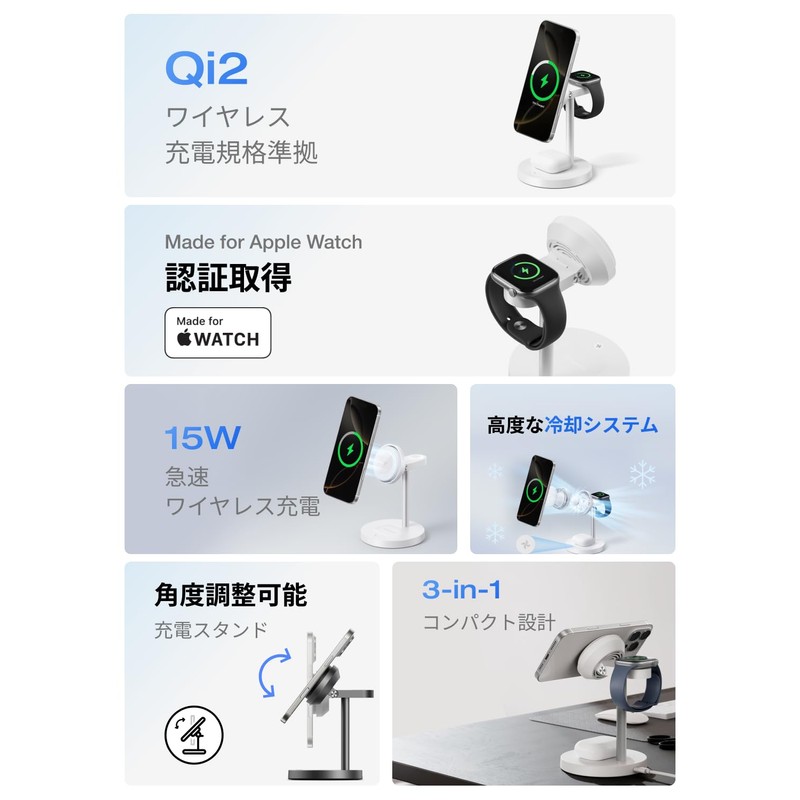 Qi2 Wireless Charging EcoFlow RAPID Mag 3-in-1 Wireless Charging Station