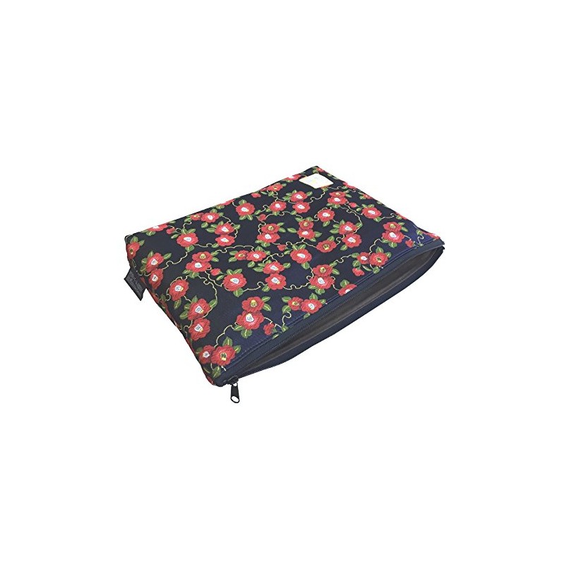 Brocade bolsa con cierre, forrada con brocado Nishijin, talla L.,