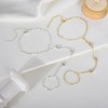 Lansora Hand Chain Bracelet Stainless Steel Finger Ring Bracelet Adjustable