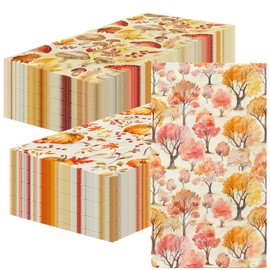 40 PCS Fall Napkins Thanksgiving Paper Napkins Pumpkin Cocktail Napkins Thanksgiving Hand Napkin Paper Towels for Dinner Kitchen Autumn Harvest Wedding, Fall Party Supplies