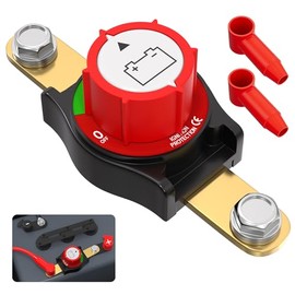 Joinfworld Interruptor de desconexión de batería de poste lateral, 12 V-48 V, 275 A, impermeable, interruptor de corte de batería marina, 12 voltios, para automóvil, RV, barco, ATV, vehículos UTV