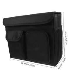 FRCOLOR Wheelchair Side Bag Organizer Storage Pouch with Convenient Side Pockets for Walkers Rollators and Mobility Scooters Spacious Design for Essentials Black