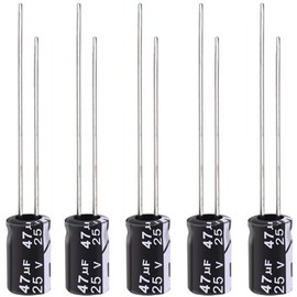Kaiserberg 47µF 25V Aluminium Radial Electrolytic Capacitors 47uF ELKO (Pack of 5) - Ideal for Various Audio and LED Applications