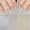 8 Sheets Flowers Leaf Nail Stickers for Nail Art 3D