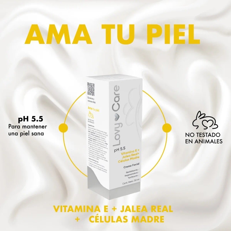Crema Facial De Vitamina E + Células Madre Y Jalea