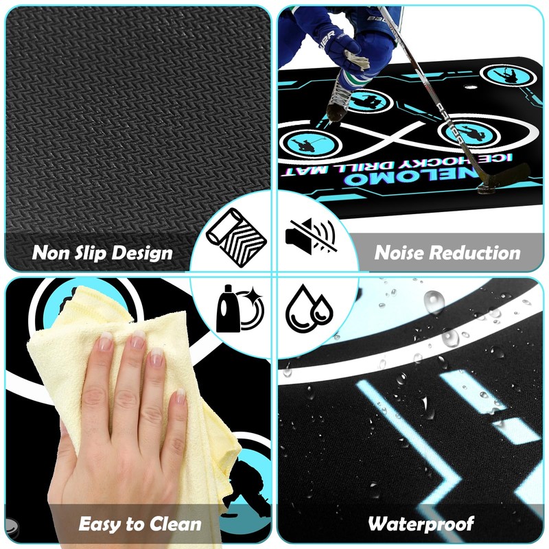 NELOMO Ice Hockey Training Mat Ice Hockey Training Equipment Large