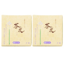 Shorindo Incense Sticks 2.4 inches (6 cm), Tea Flowers, Small Smoke, Ultra Mini Size, Set of 2