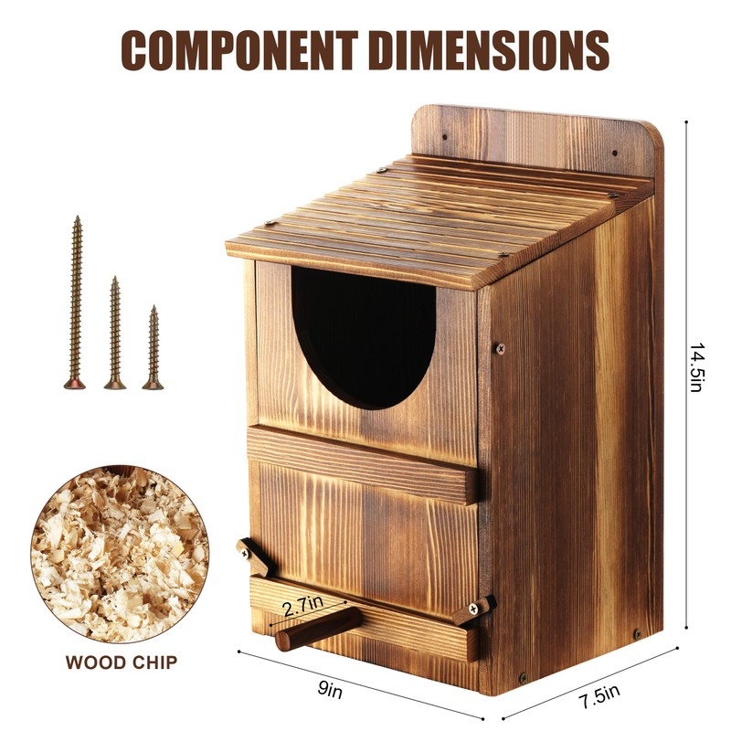 Yaoyiizy Owl House, Barn Owl Nesting Box with Bird Stand
