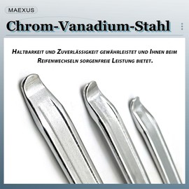 MAEXUS Tyre Mount Lever, 3 Tyre Changer Levers, Chrome Vanadium Steel Tyre Mounting Iron with 4 Rim Protectors, Tyre Fitting Tool for Motorcycle, Bicycle, Car, Tyre Changing (12 Inch / 30 cm)