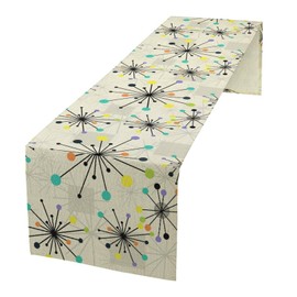 Mid Century Geometric Table Runner,Table Runners for Kitchen Dining Modern Tables Decor Decoration for Kitchen Family Dinner Table Holiday Party Farmhouse 13 x 60 Inch
