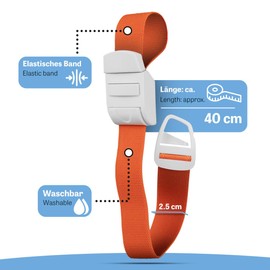 Pulox Vein Congestion Tourniquet Professional Medical Dust Bandage with Buckle - Orange