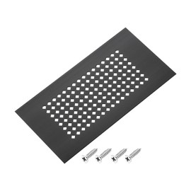 PATIKIL 6 x 3 Inch Door Air Vent Cover, Aluminum Grille Ventilation Cover Louvered Diamond Hole with Mounting Screws for Cabinet Wardrobe Door, Black