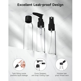 Morfone Travel Bottles Kits -TSA Approved Travelling Size Containers for Toiletries Leak Proof Refillable Liquid Travel Essentials with Toiletry Bag for Cosmetic Shampoo Conditioner Lotion