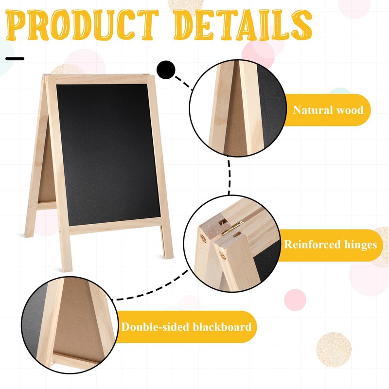 2 Pcs Chalkboard Easel, with 2 Erasers, 15.7x9.8 in Tabletop