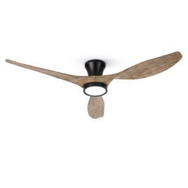 TALOYA 52 inch Ceiling Fans with Lights Remote Control, Modern Low Profile Ceiling Fan with Quiet Reversible DC Motor for Bedroom Living Room and Patio Black Walnut Finish