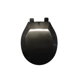 J&V Textiles Toilet Seat With Easy Clean & Change Hinge, Beveled Edges (Black)
