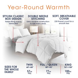 Cheer Collection Luxury All Season White Goose Down Alternative Comforter (Full-Queen)