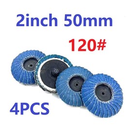 MiJunHD 2 inch 50mm Zirconia Curved Flap Discs, 4Pcs 120 Grit Abrasives Grinding Wheel for Cleaning Welds, Finishing Deburring of Irregular Surfaces