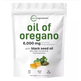 Micro Ingredients Micro Ingredients Oil of Oregano, 300 Softgel | Oregano Oil with Black Seed Oil,