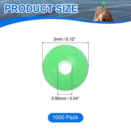 YELARXI Fishing Beads Glow Hard Plastic Fishing Bait Eggs Lure Rigs Accessories, 3mm Fit for Saltwater Freshwater - Round (1000 Pack, Green)