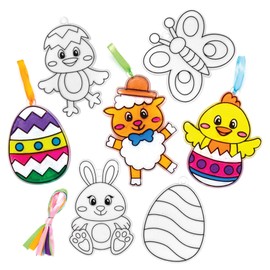 Baker Ross Easter Egg Suncatcher Decorations - Pack of 10, Easter Crafts for Kids (AX753)