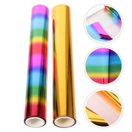 OHPHCALL 2 Rolls Heat Activated Transfer Foil Paper of Color Foil for DIY Crafts Wrapping and Design Projects Lightweight Easy to Cut for Holiday Crafting and Embellishments
