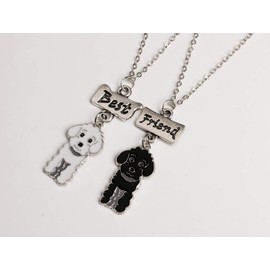 Mummumi Best Friend Necklaces, Friendship Lovely Pet Dogs Pendant Fashion Dogs Set Metal Necklace for Valentine's Day Present Birthday Christmas(Pug,Tidy,Bichon Frise,Schnauzer,Husky)