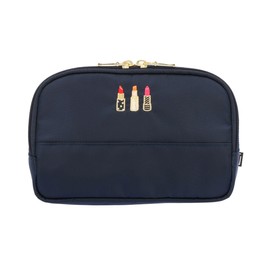 Make-up Pouch, Brand, Slope Shape Pouch, Embroidery Rouge 4OP-ER110H, Artisan & Artist