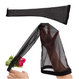 28” Long Hair Weave Sleeve Cap for Wig Bun Faux Locs Dreadlock Boxbraids, Breathable Stretchy Hairnets Braids Sleeve (Dark Pink)