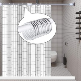 Qulable Shower Curtain Rings-12 Pack- Plastic Curtain O Rings Hook Glide Easily on Bathroom Shower Rod