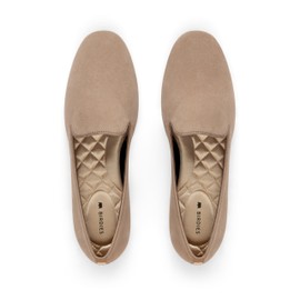 Birdies Women's Starling, Slip-On Flats, Comfortable Casual Dressy Shoes, New Latte Suede, 7.5