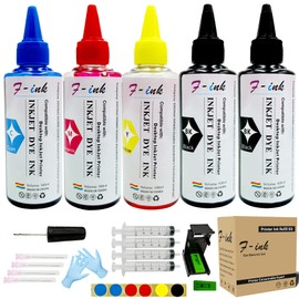 F-INK 5x100ml Bottles Ink and Ink Refill Tools Compatible with Canon PG-245XL CL-246XL PG-275XL CL-276XL PG-245 CL-246 PG-275 CL-276 Ink Cartridges