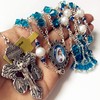 Elegantmedical - Collar con cuentas de cristal Bule y perlas