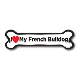 Magnet Me Up I Love My French Bulldog Bone Magnet Decal, 2x7 Inches, Heavy Duty Automotive Magnet for Car Truck SUV
