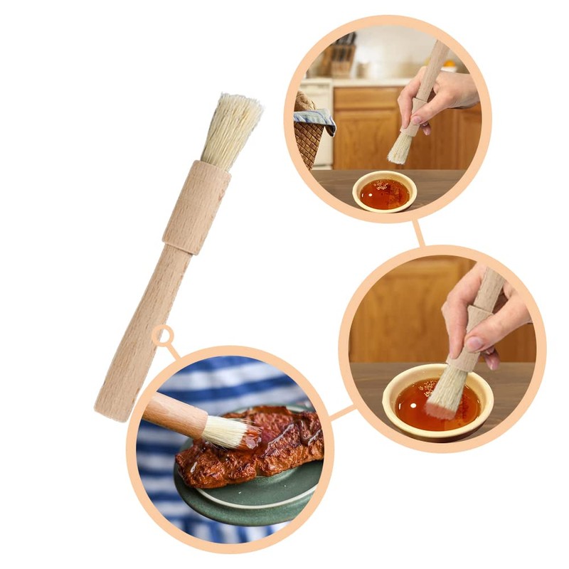 2 Pcs Pastry Brushes - Natural Bristle Basting Brush BBQ