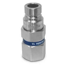5/8" SAE (TL21-M) Flat Face Hydraulic Quick Connect Male Coupler Plug Skid Steer Bobcat with Dust Cap, 1/2 Body ISO 16028