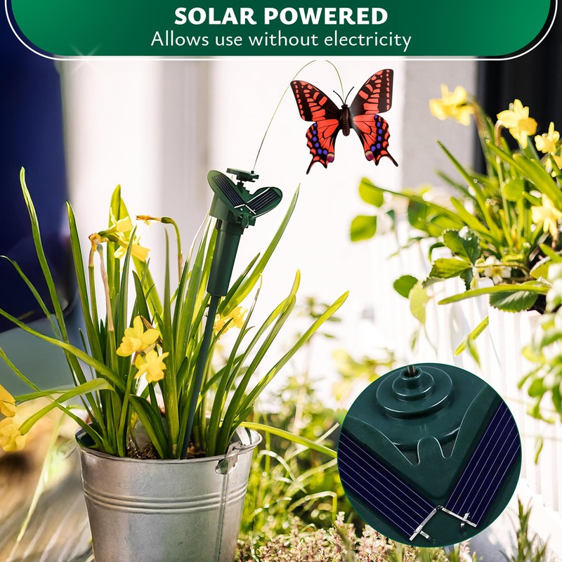 3 Pcs Fluttering Solar Butterfly Garden Stakes – Moving Butterfly