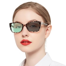 OCCI CHIARI Transition Photochromic Bifocal Reading Glasses Womens,Big Clear UV Protection Sunglasses Readers1.0 1.5 2.0 2.5 3.0 3.5 4.0(Tortoise +200)