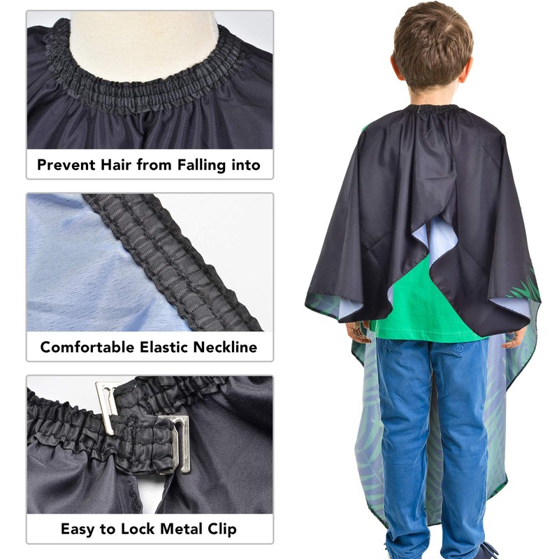PAMAID Kids Haircut Cape Waterproof Barber Cape Cover, Dinosaur Hair