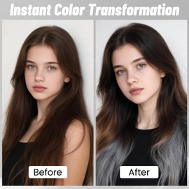 Temporary Hair Color Spray, Natural Hair Dye for Women Men One-Time Use Hair Paint by Seaboll, Washable Colored Hair Coloring Wax for Party, Hollowen, Cosplay (Sliver)