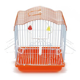 BPS BPS-1209 Metal Bird Cage with Feeder, Drinker, Rope and Perch, Random Colour, 22.5 x 17 x 28 cm