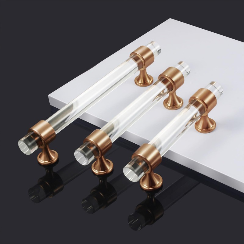 naubea 6 Pack Champagne Bronze Cabinet Pulls 3 Inch(76mm) Hole