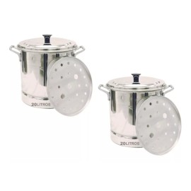 2000 2 Vaporera Olla Tamalera 20 Litros Aluminio