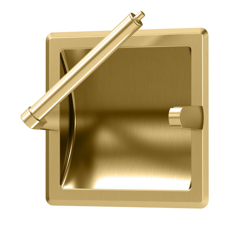 Gatco 753 Recessed Pivoting Toilet Paper Holder, Wall Mounted, Heavy