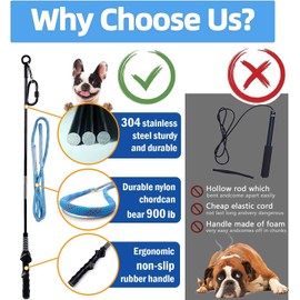 LIODUX 5 Pcs Flirt Pole for Dogs Exercise Chase Tug of War, Durable Teaser Stick with Fleece Rope Lure for Outdoor Training, Stick Interactive Dog Toys for Small Medium Large Dogs (POLE-33 inch)