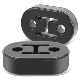 (Pack of 2) Universal 2.88 Inches Exhaust Muffler Rubber Hanger Insulator Bushing Mount, 2-Hole Design, Black