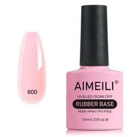 AIMEILI Rubber Base Pink Gel Nail Polish Nude Colors for Nails in UV LED Soak Off Gel Nail Gel Polish - (600) 10ML