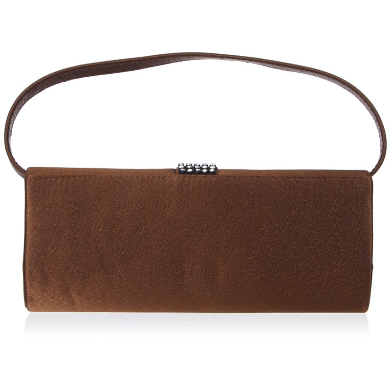 fashion-formel Ladies Satin Evening Clutch Bag, brown