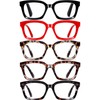 Hubeye 5 Pack Oprah Style Oversized Reading Glasses for Women