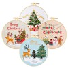 Huacan Embroidery Kits Christmas for Adults Beginner 4 Pcs DIY